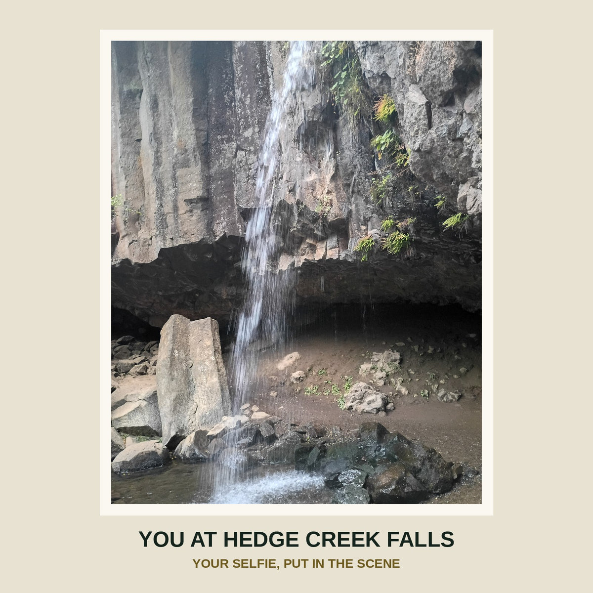 You at Hedge Creek Falls selfie print